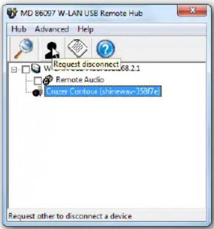 MD 86097 W-LAN USB Remote Hub Hub Advanced Help Request disconnect W-USB Connection 68.2.1 Remote Audio Cruzer Contour [shineway-358f7e] Request other to disconnect a device