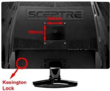 Sceptre E240CC-FHD - Rear View Mounting Pattern - 1