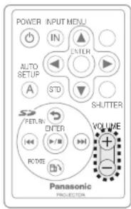 PANASONIC PT-P1SDU - Adjusting the volume (VOLUME) - 1