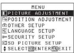 PANASONIC PT-P1SDU - ①Press the MENU button. - 1
