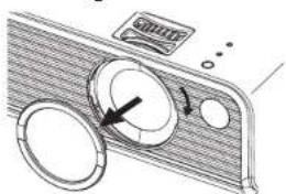 PANASONIC PT-P1SDU - Removing and attaching the lens cover - 1