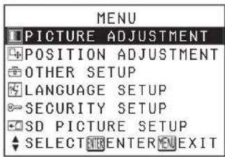 PANASONIC PT-P1SDU - Menu screens - 1