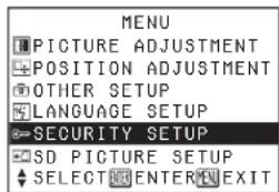 PANASONIC PT-P1SDU - Setting up the security function - 1
