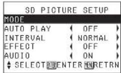 PANASONIC PT-P1SDU - Setting a detailed playback method for the SD memory card - 3