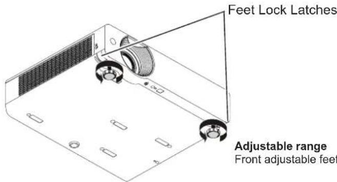 PANASONIC PT-VX505NU - Adjusting front adjustable feet - 1