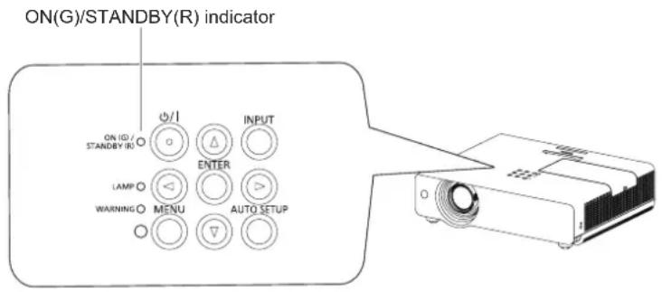 PANASONIC PT-VX505NU - ON(G)/STANDBY(R) indicator - 1