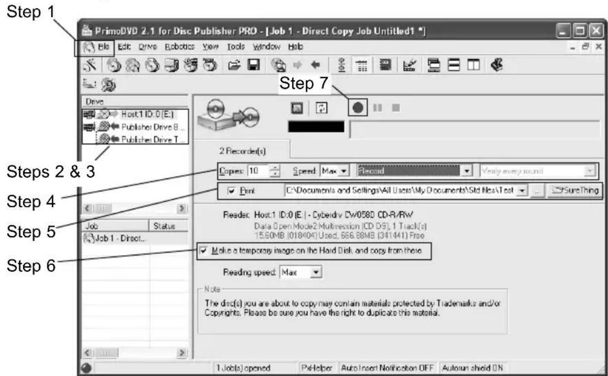 PRIMERA Bravo Pro - COPYING A CD OR DVD - 1