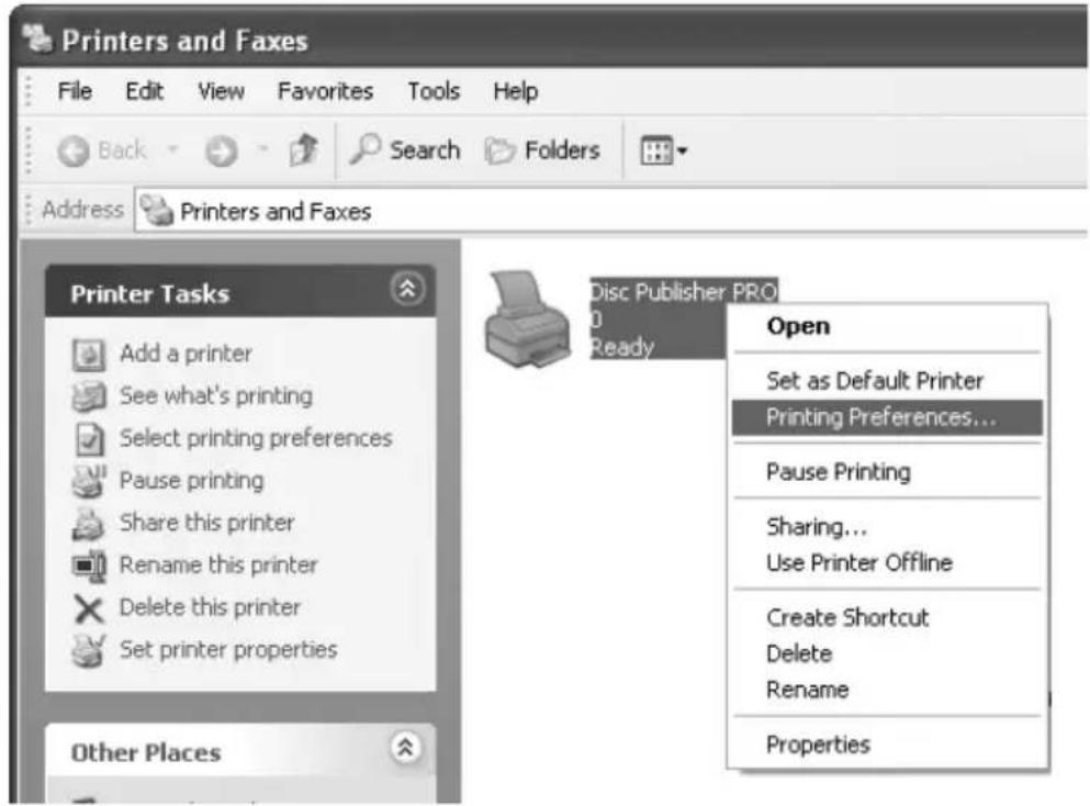 PRIMERA Bravo Pro - SETTING UP THE PUBLISHER'S PRINTER DRIVER - 1