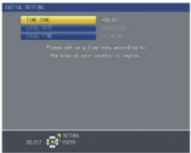 PANASONIC PT-FZ570U - Initial setting (time zone) - 1