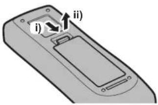 PANASONIC PT-FZ570U - Inserting and removing the batteries - 1