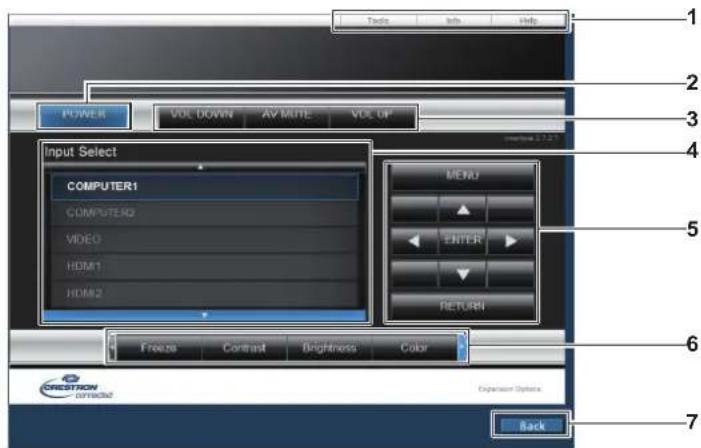 PANASONIC PT-FZ570U - Control page - 1