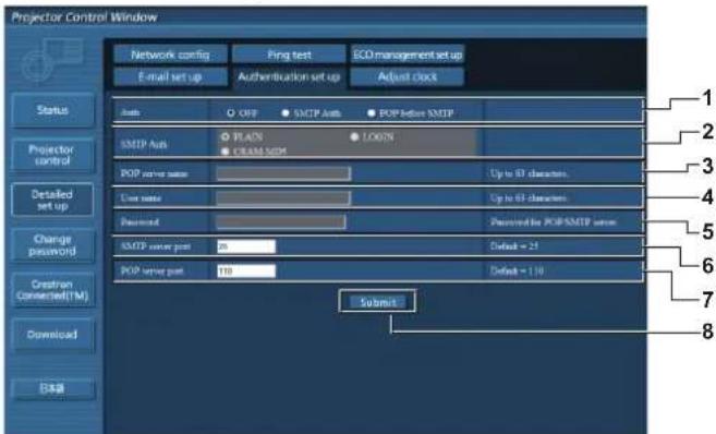 PANASONIC PT-FZ570U - [Authentication set up] page - 1