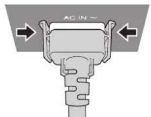 PANASONIC PT-EW550LU - Attaching the power cord - 2