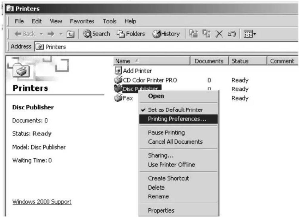 PRIMERA Bravo II - ADVANCED PRINTER DRIVER FUNCTIONS - 1