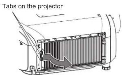 PANASONIC PT-EZ580L - Removing the air filter unit - 2