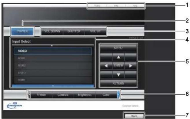 PANASONIC PT-EZ580L - Control page - 1