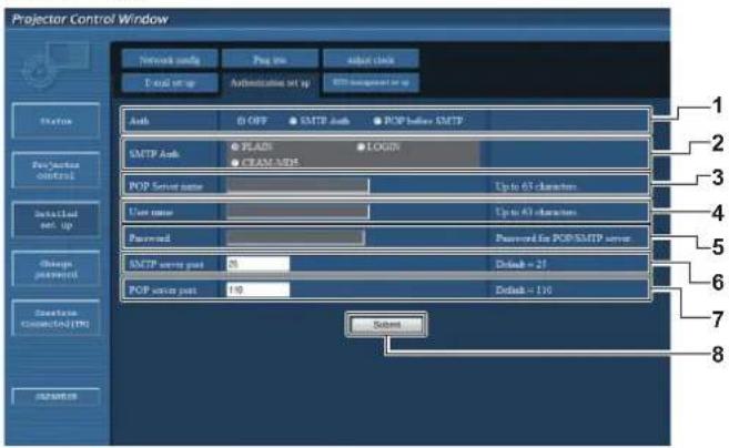 PANASONIC PT-EZ580L - [Authentication set up] page - 1