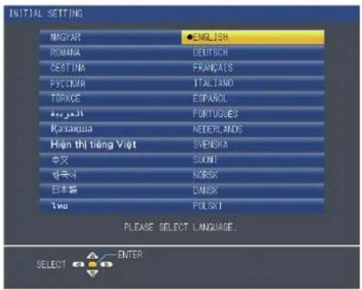 PANASONIC PT-VW345NZ - Initial setting (display language) - 1