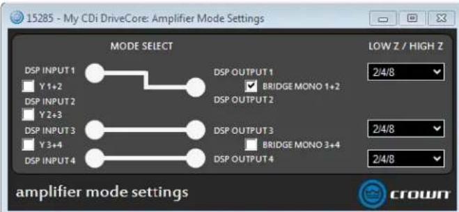 CROWN CDi DriveCore 4|1200 - Bridge Mono Mode, Low Z (4Ω, 8Ω, or 16Ω) - 1