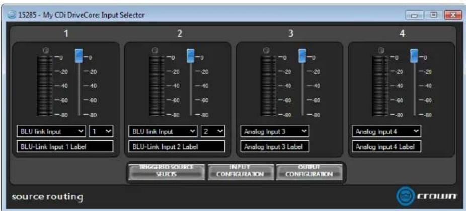 CROWN CDi DriveCore 4|1200 - Input Selector Dropdown Menus - 1