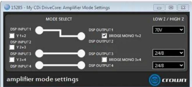 CROWN CDi DriveCore 4|1200 - Bridge Mono Mode, High Z (140Vrms/200Vrms) - 1
