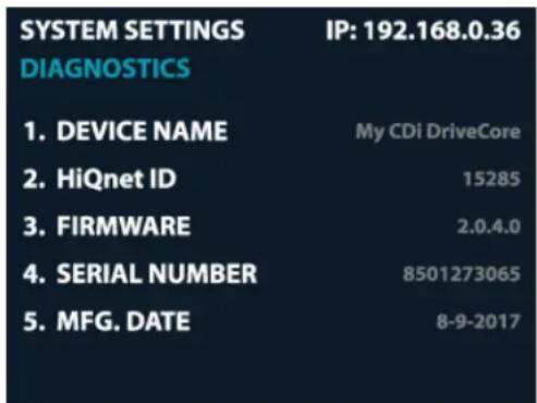 CROWN CDi DriveCore 4|1200 - Information displayed: - 1