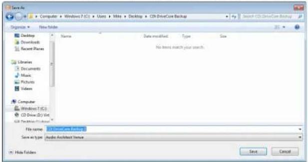 CROWN CDi DriveCore 4|1200 - To save a Venue file in Audio Architect: - 2