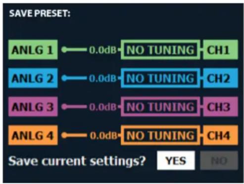 CROWN CDi DriveCore 4|1200 - To save the current settings as a device preset from the front panel: - 1