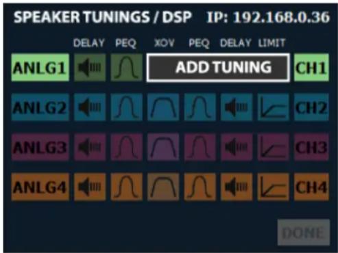 CROWN CDi DriveCore 4|1200 - To select a speaker tuning for a channel: - 2