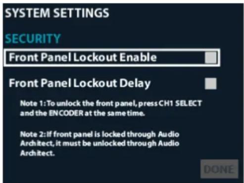 CROWN CDi DriveCore 4|1200 - To enable the Front Panel Lockout: - 1