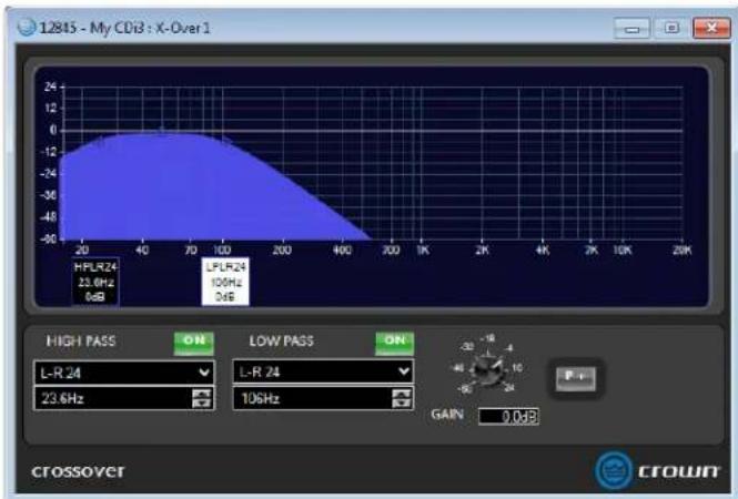 CROWN CDi DriveCore 4|1200 - Available low-pass/high-pass filter types: - 1