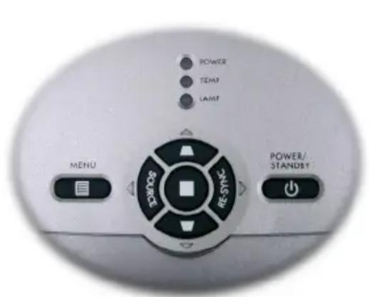 POWER TEMP LAMT MENU SOURCE RE-SYNC POWER/ STANDSY