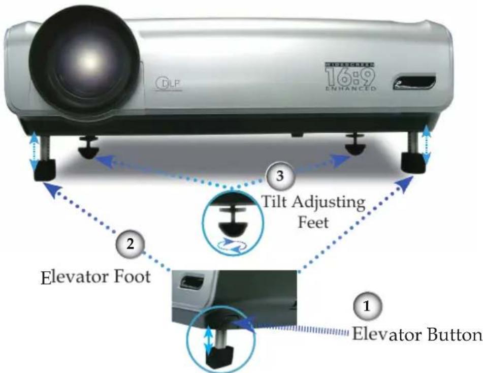 OPTOMA EP1690 - Adjusting the Projector Image Height - 1