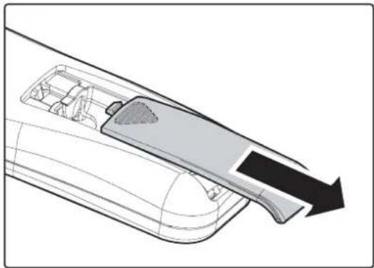 OPTOMA EP772 - Inserting the Remote Control Batteries - 1