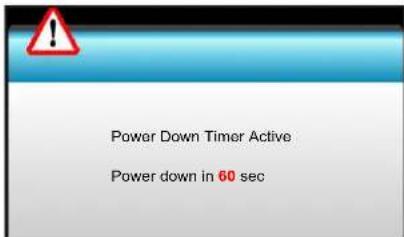 OPTOMA EH504WIFI - Power down timer active: • - 1