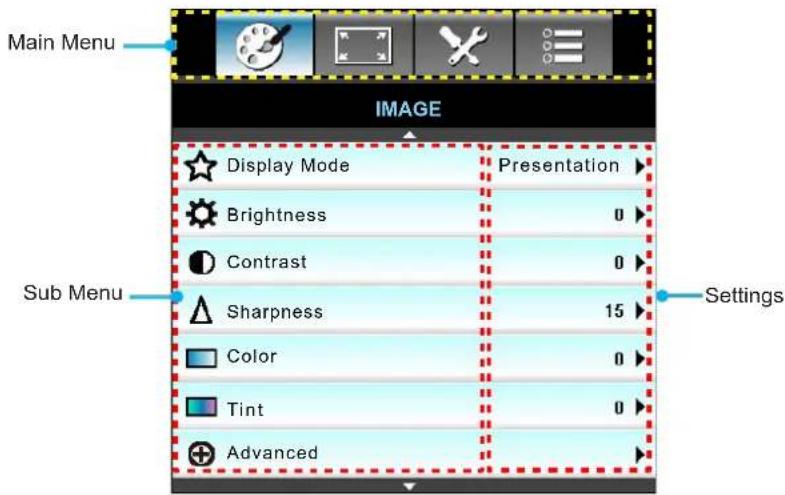 OPTOMA EH504WIFI - Menu navigation and features - 1