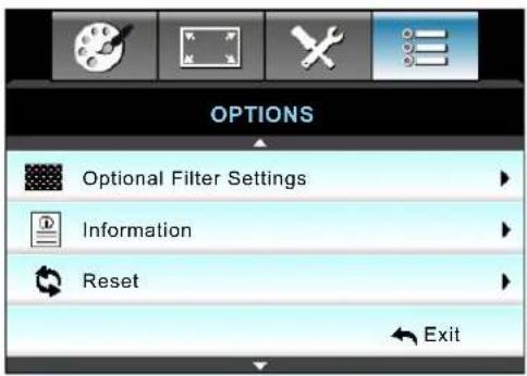 OPTOMA EH504WIFI - Options menu - 1