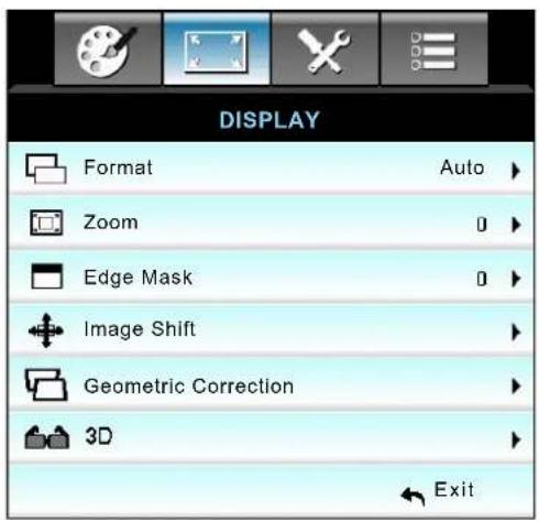 OPTOMA EH504WIFI - Display menu - 1