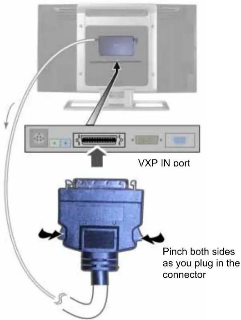 VXP IN port Pinch both sides as you plug in the connector