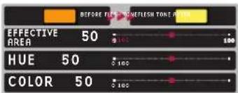 BEFORE FLUSH FLOWFLESH TONE RED EFFECTIVE AREA 50 HUE 50 COLOR 50