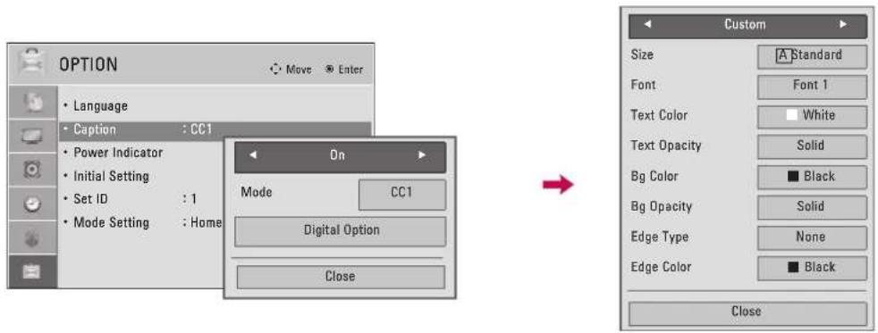 LG 47LD450C - Caption Option - 1