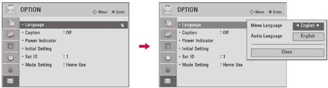 LG 47LD450C - ON-SCREEN MENUS LANGUAGE SELECTION - 1