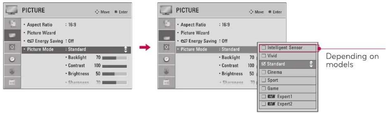 LG 47LD450C - PRESET PICTURE SETTINGS (PICTURE MODE) - 1