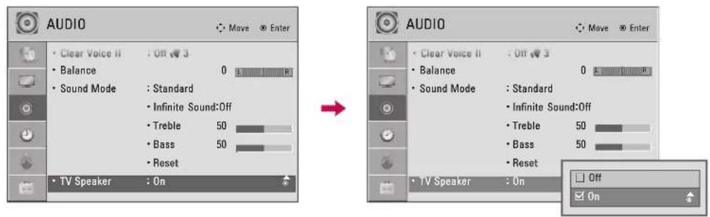 LG 47LD450C - TV SPEAKERS ON/OFF SETUP - 1