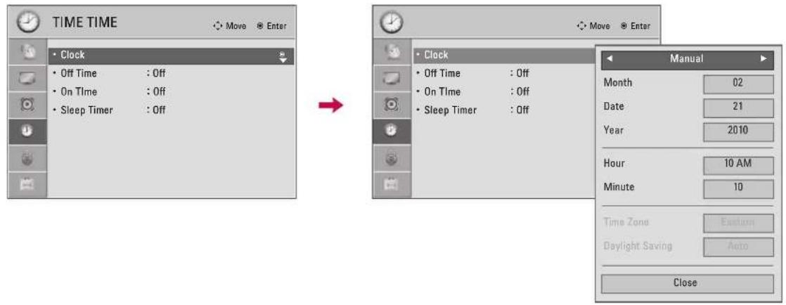 LG 47LD450C - Manual Clock Setup - 1