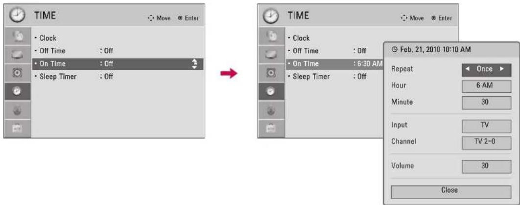 LG 47LD450C - AUTO ON/OFF TIME SETTING - 1