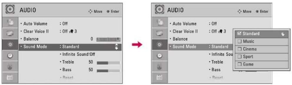 LG 47LD450C - PRESET SOUND SETTINGS (SOUND MODE) - 1