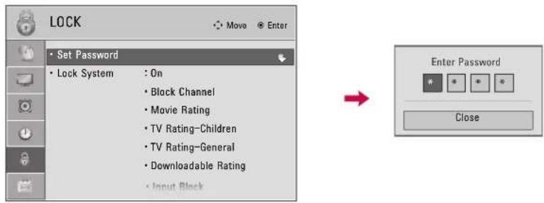 LG 47LD450C - Setting up Your Password - 1