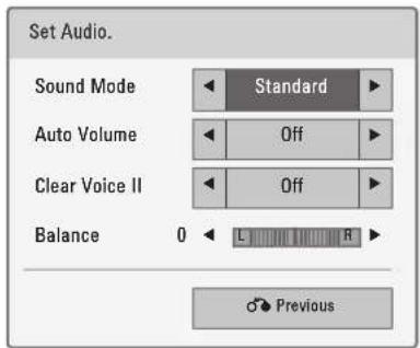 LG 47LD450C - Set Audio Menu Options - 1
