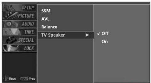 LG 42PC1DV - TV SPEAKERS ON/OFF SETUP - 3